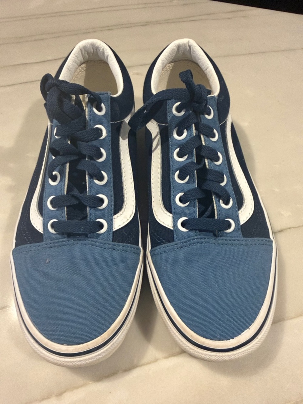 Vans Blue and White Old Skool Sneakers